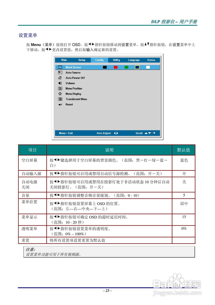 丽讯Vivitek D638MX投影机说明书:[3]