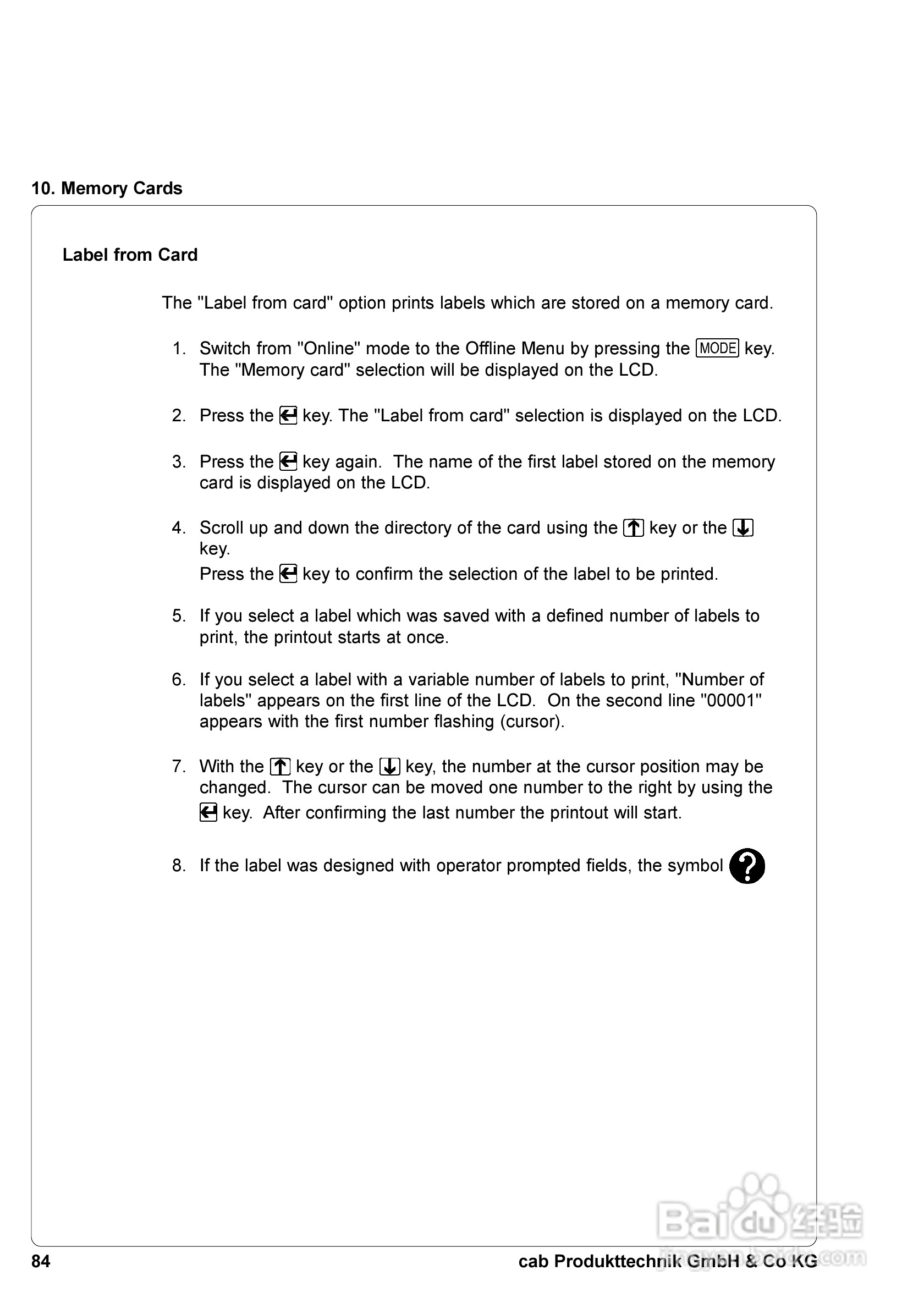 cab A8300打印机使用说明书:[9]