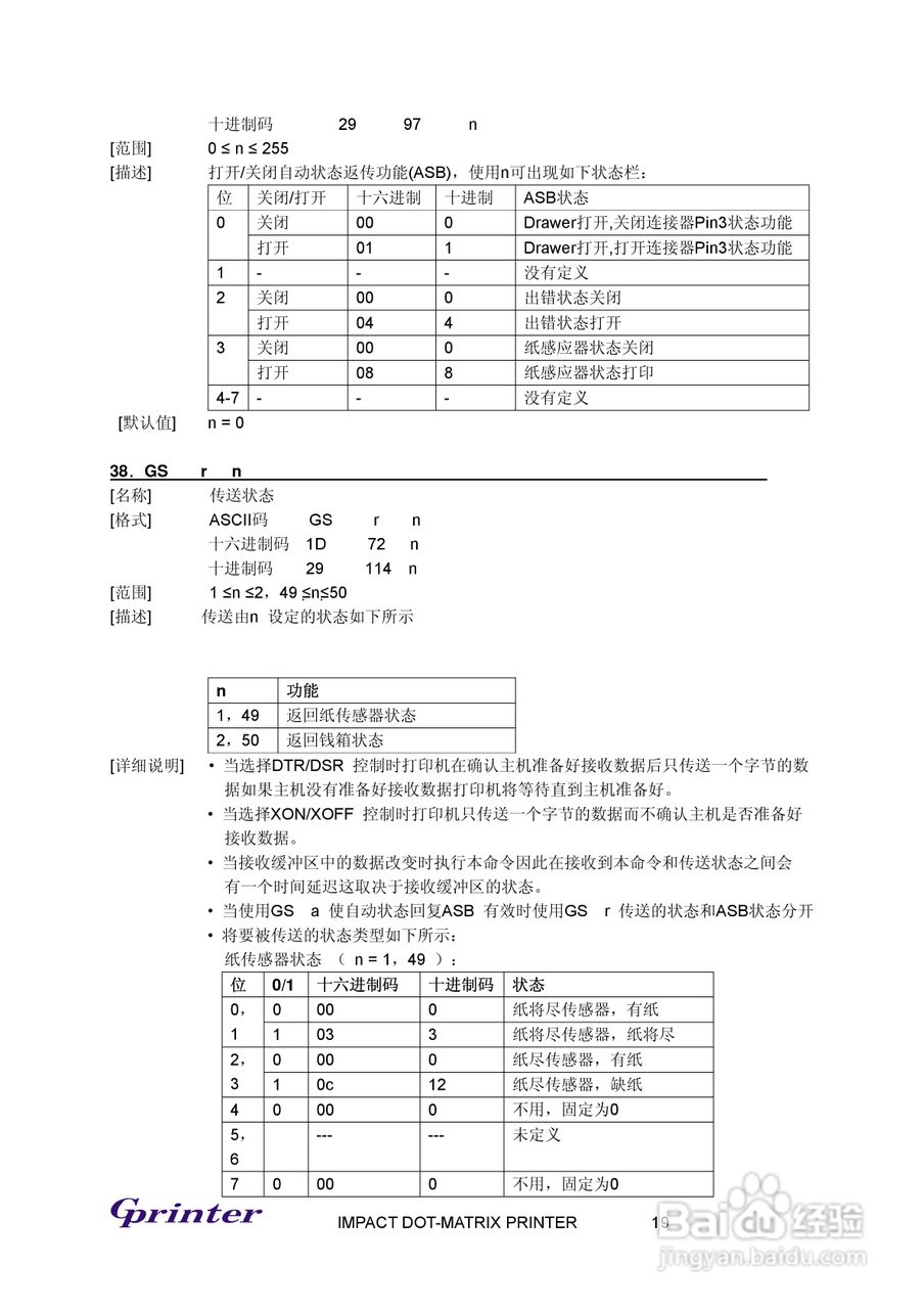 Gprinter撞击点阵式打印机GP-7635K说明书:[2]
