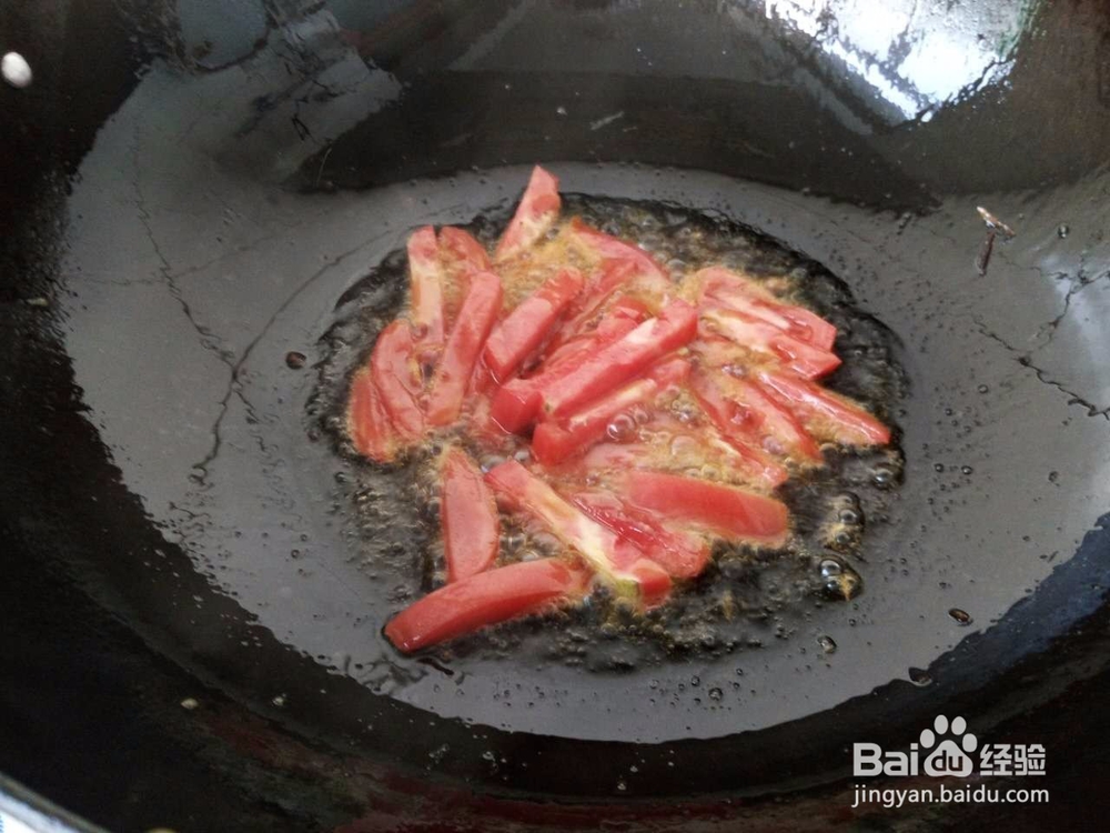 家常菜红西柿炒甘蓝