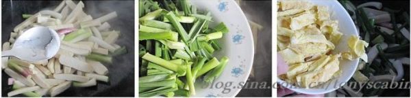 青蒜蛋皮炒香干