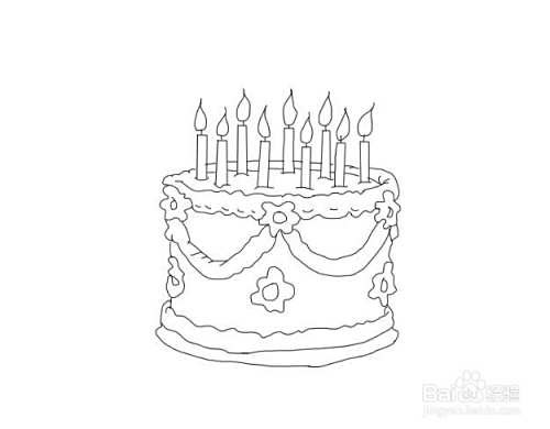 大蛋糕怎么画