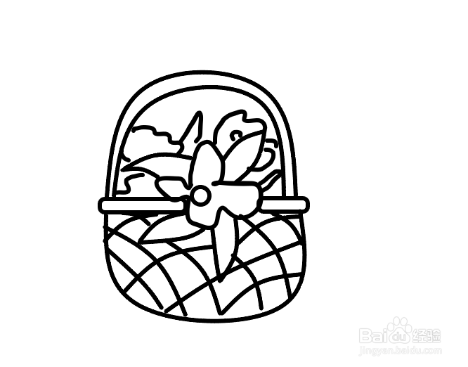 简笔画花篮怎么画