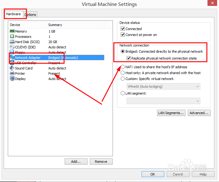 虚拟机处于桥接模式下如何上网