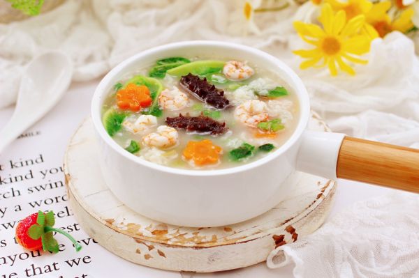 海虾海参砂锅粥