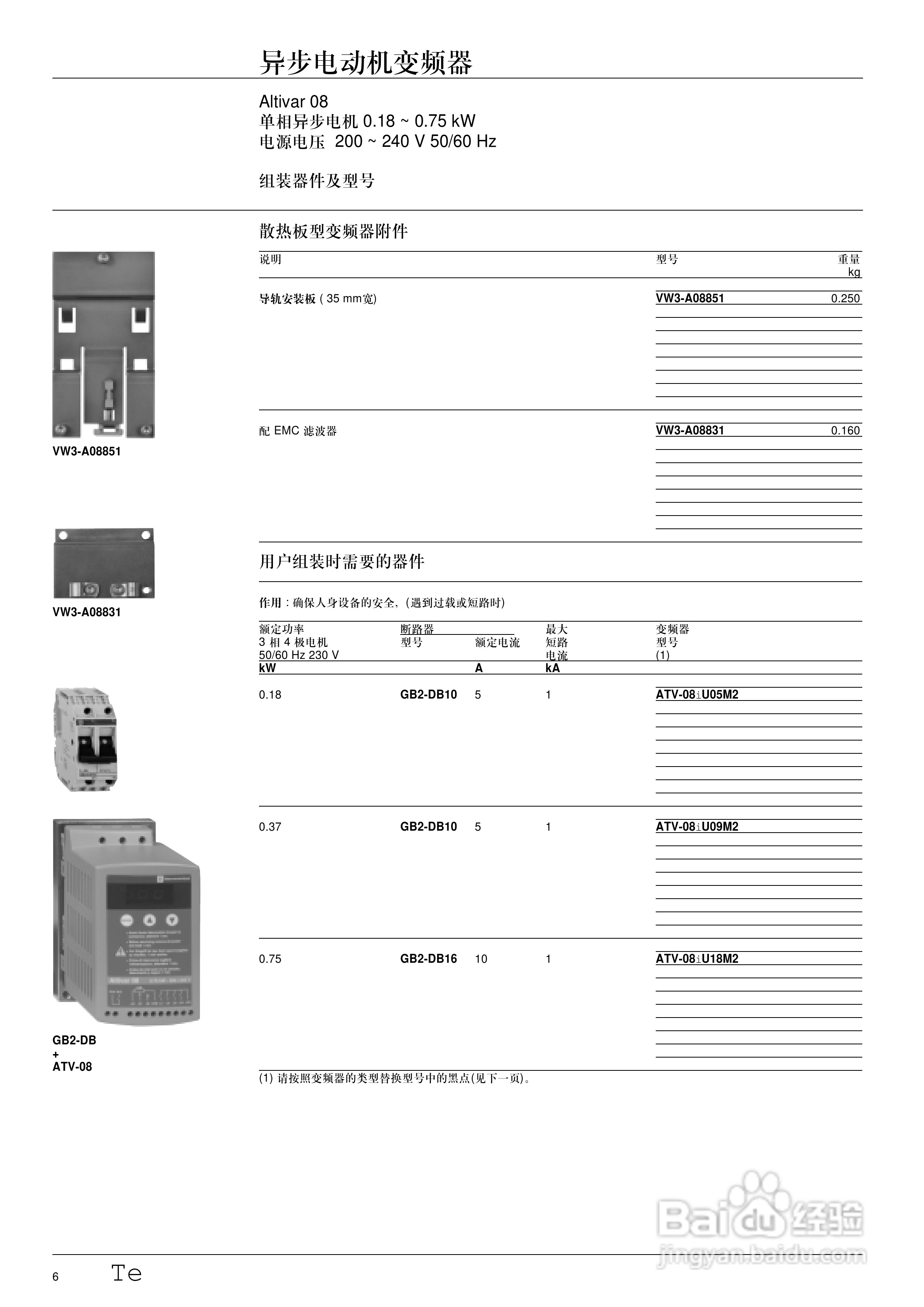 施耐德ATV-08iU18M2变频器说明书