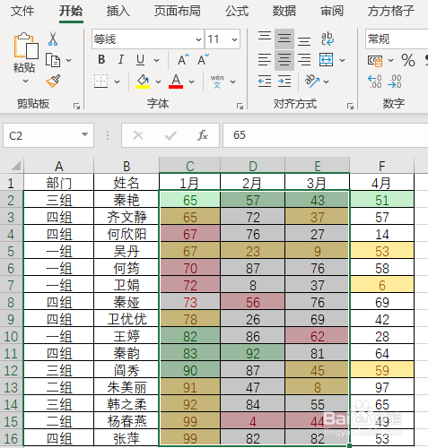 Excel统计指定区域填充背景颜色数据之和