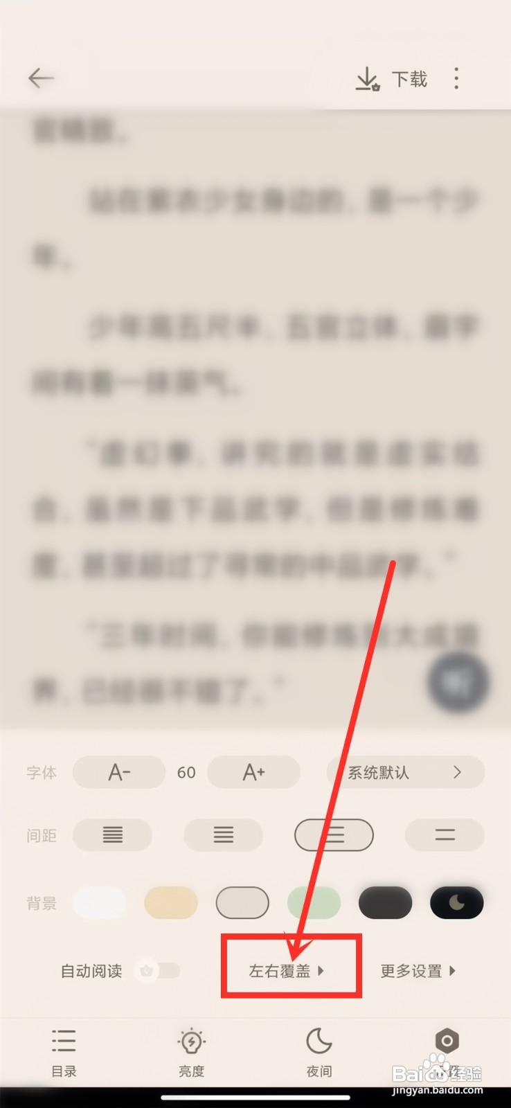 追读小说的翻页动画咋样关闭