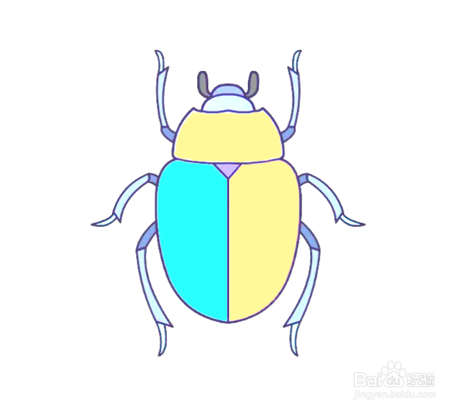如何画甲虫的简笔画