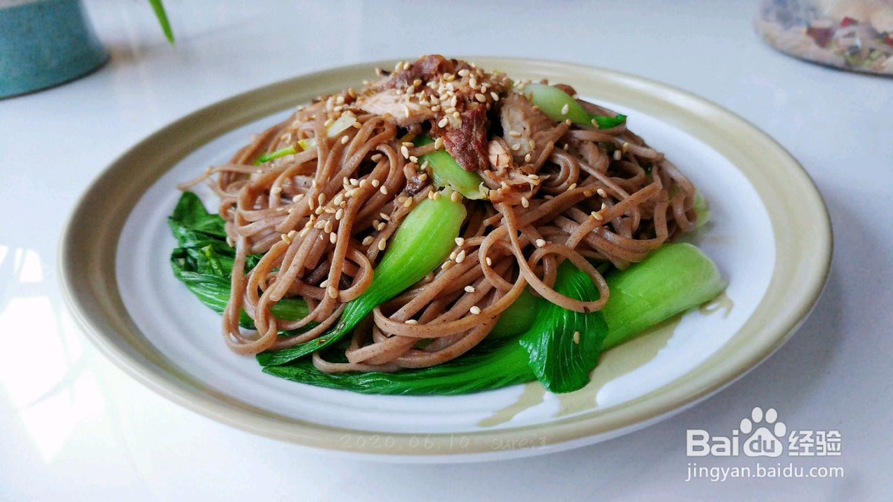 油肉油菜荞麦面的做法