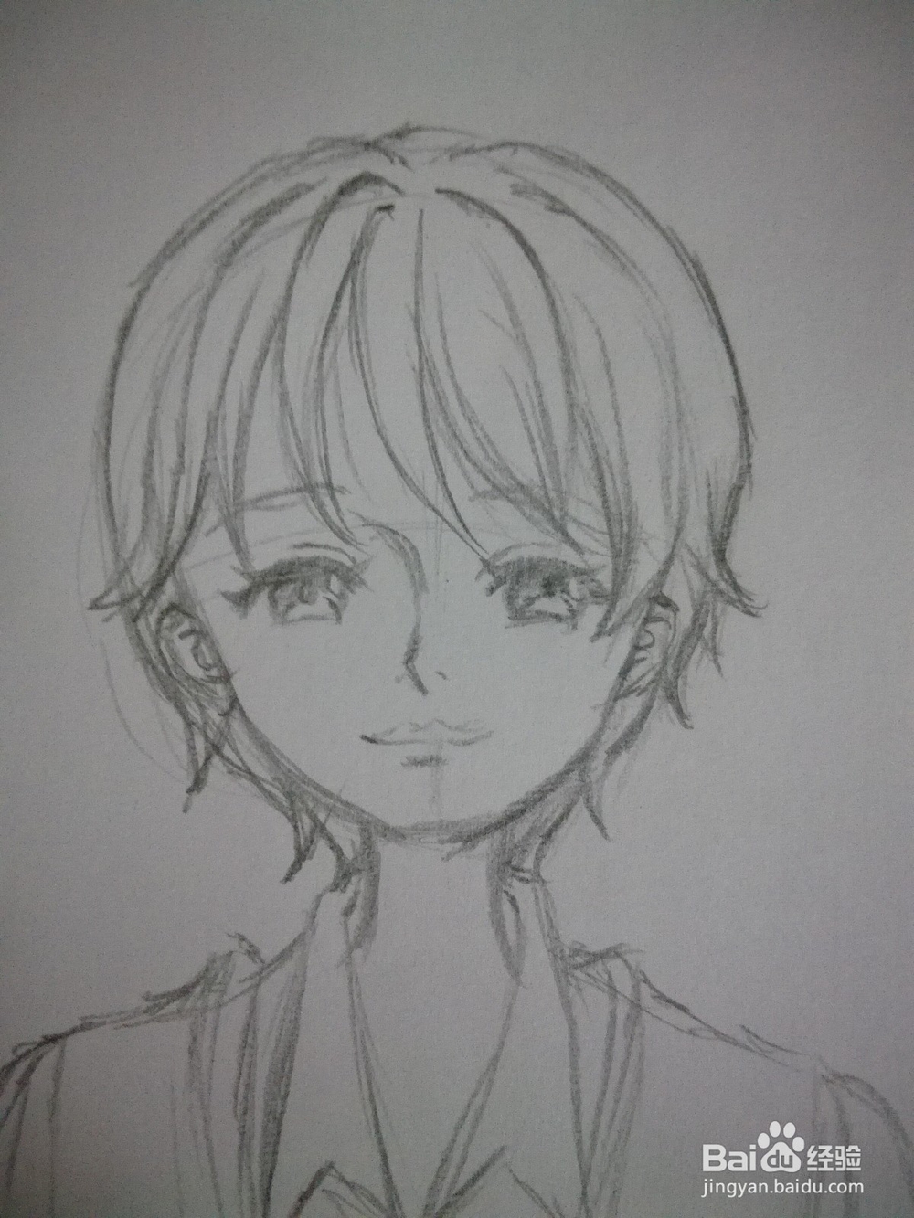 动漫男孩子头发画法