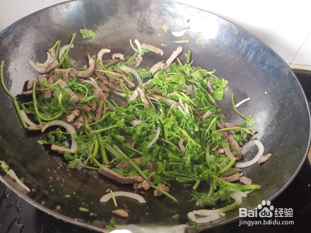 猪肉丝炒香菜