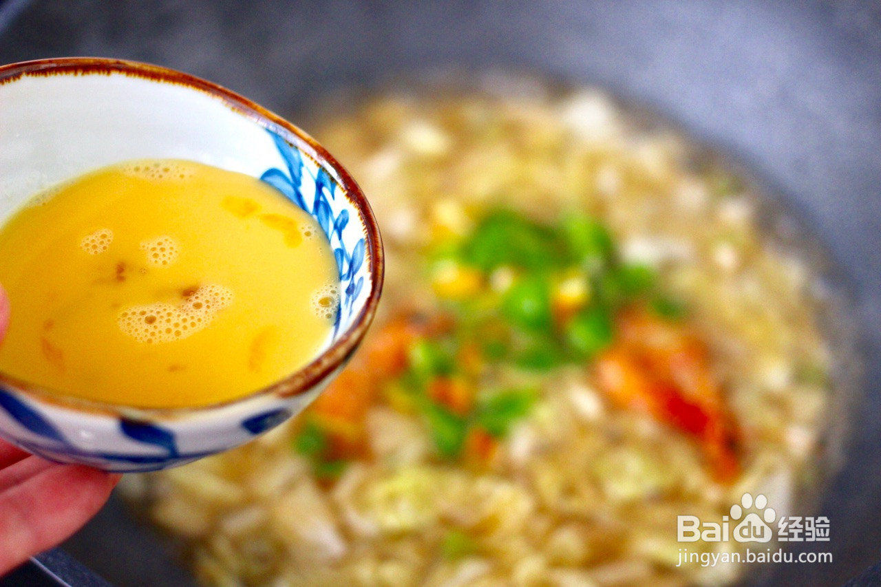 大白菜海虾打卤面的做法