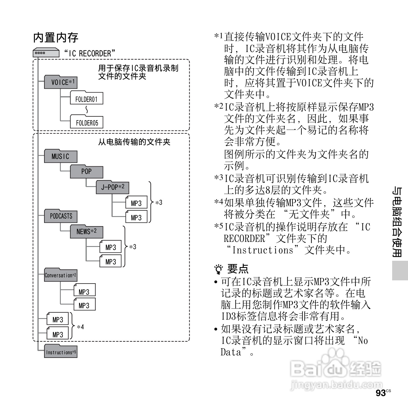 索尼ICD-PX312M数码录音棒使用说明书:[10]