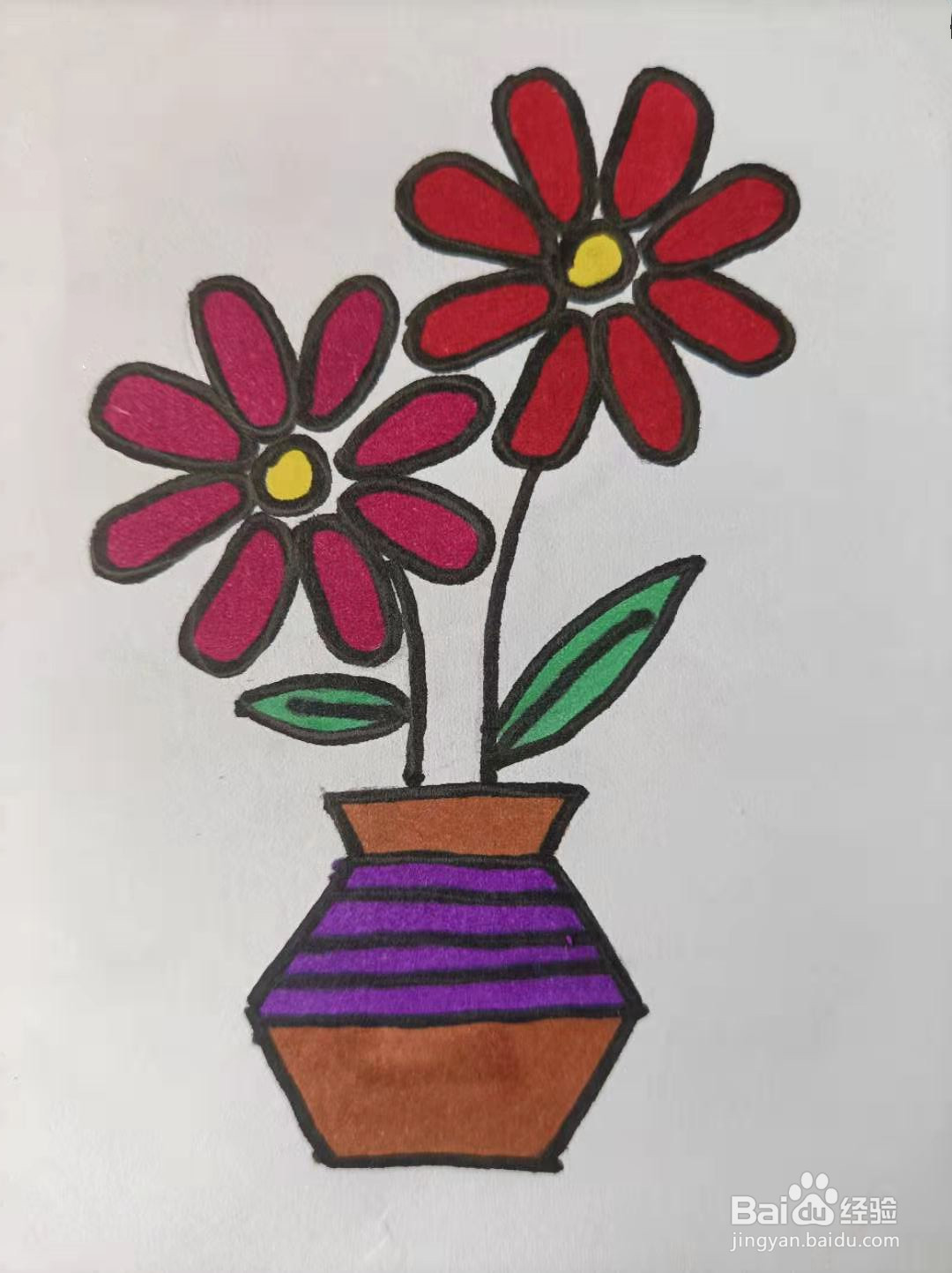 插花的手账图案怎么画