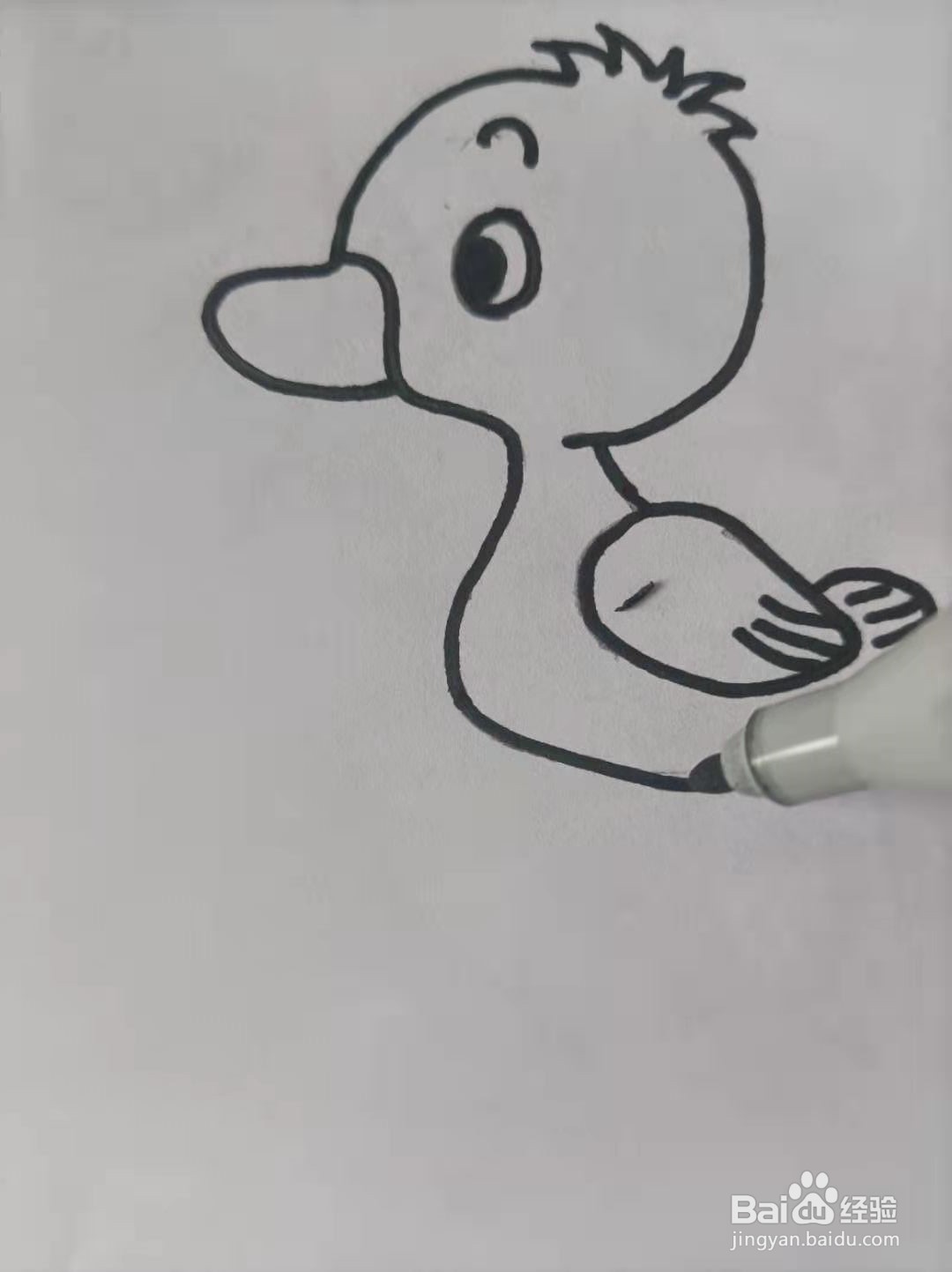 小黄鸭的简笔画怎么画?