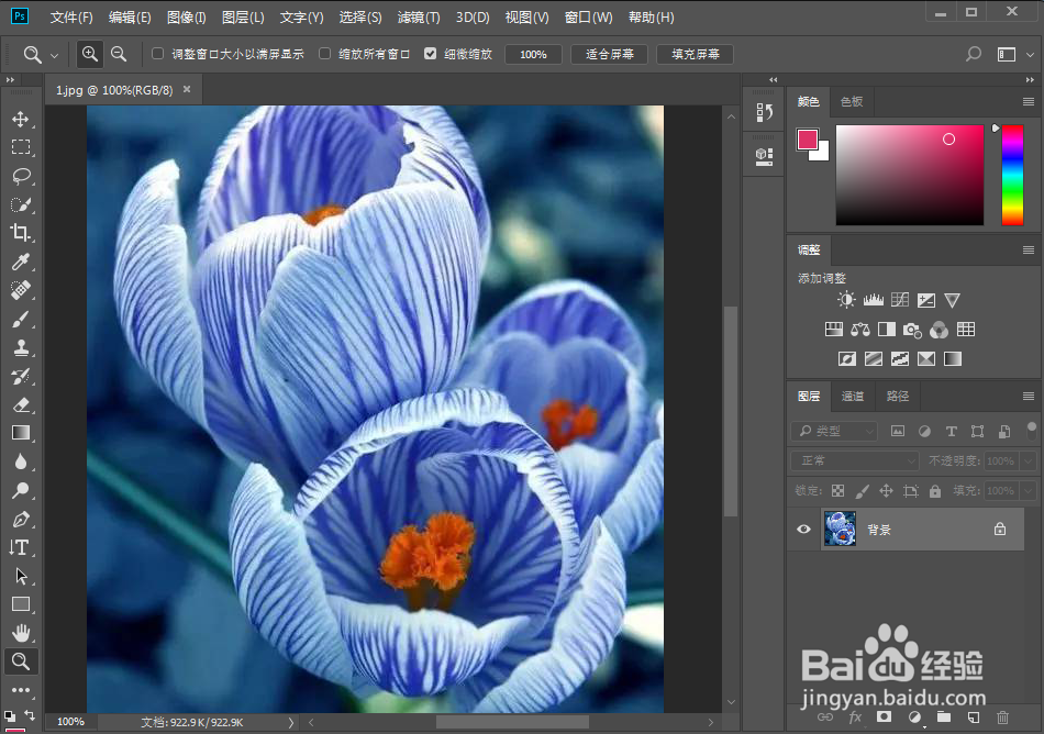 如何在ps中给图片添加红色海绵效果