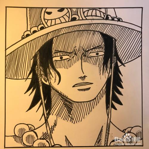 今日简笔画海贼王艾斯教程