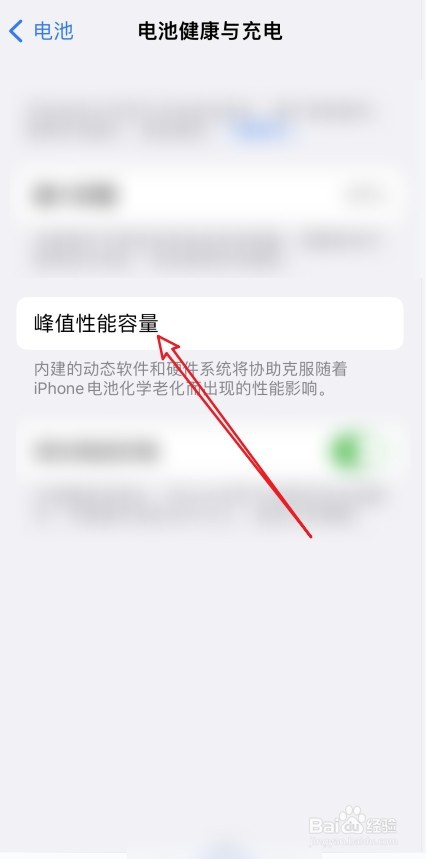 怎么查看苹果手机电池的峰值性能容量