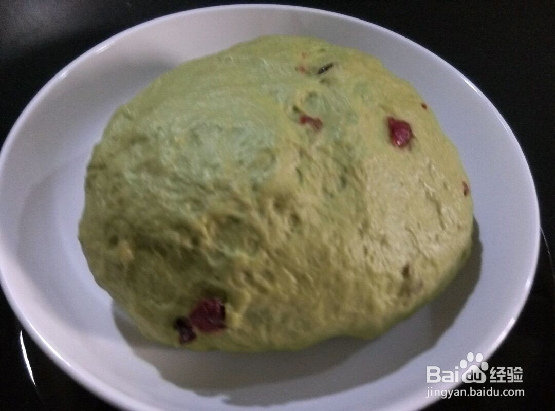 抹茶蔓越莓面包的做法
