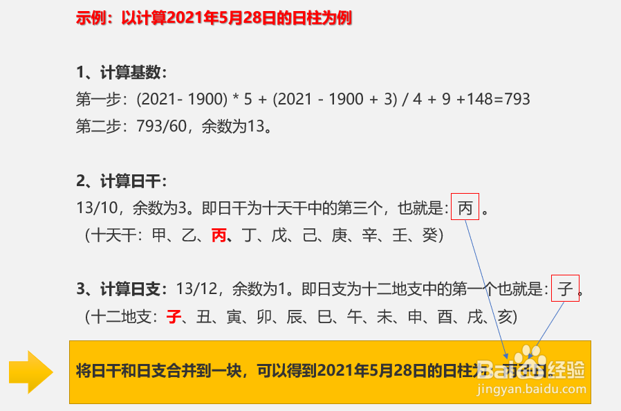 日柱的计算方法图片