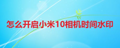 怎么开启小米10相机时间水印