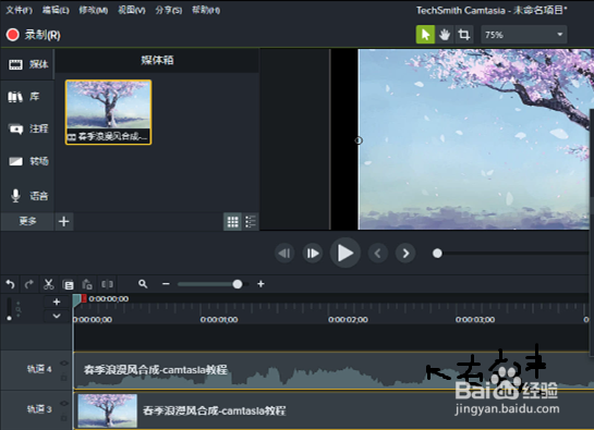 在camtasia2018中如何显示画面属性？
