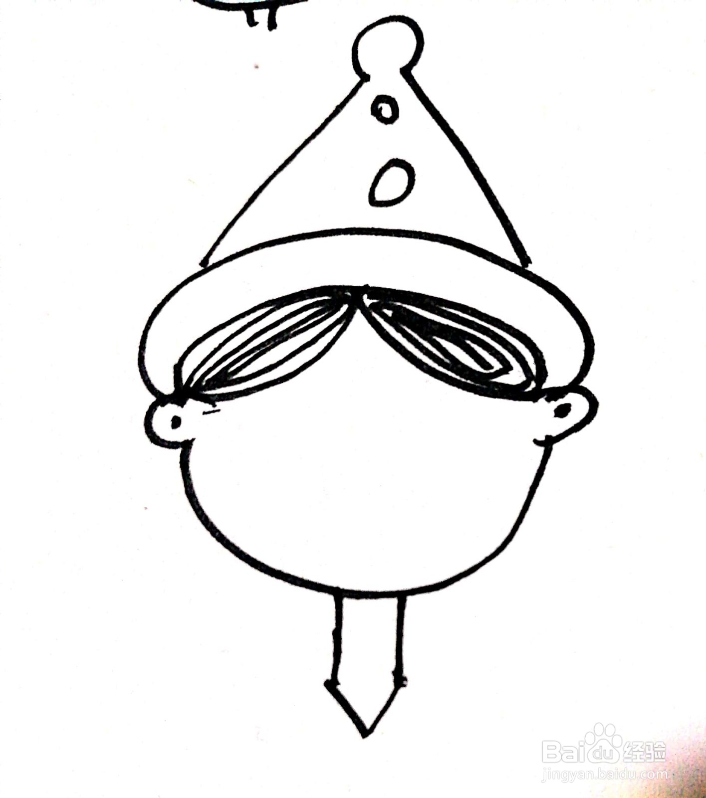 适合3-6岁的戴帽子的小女孩幼儿简笔画