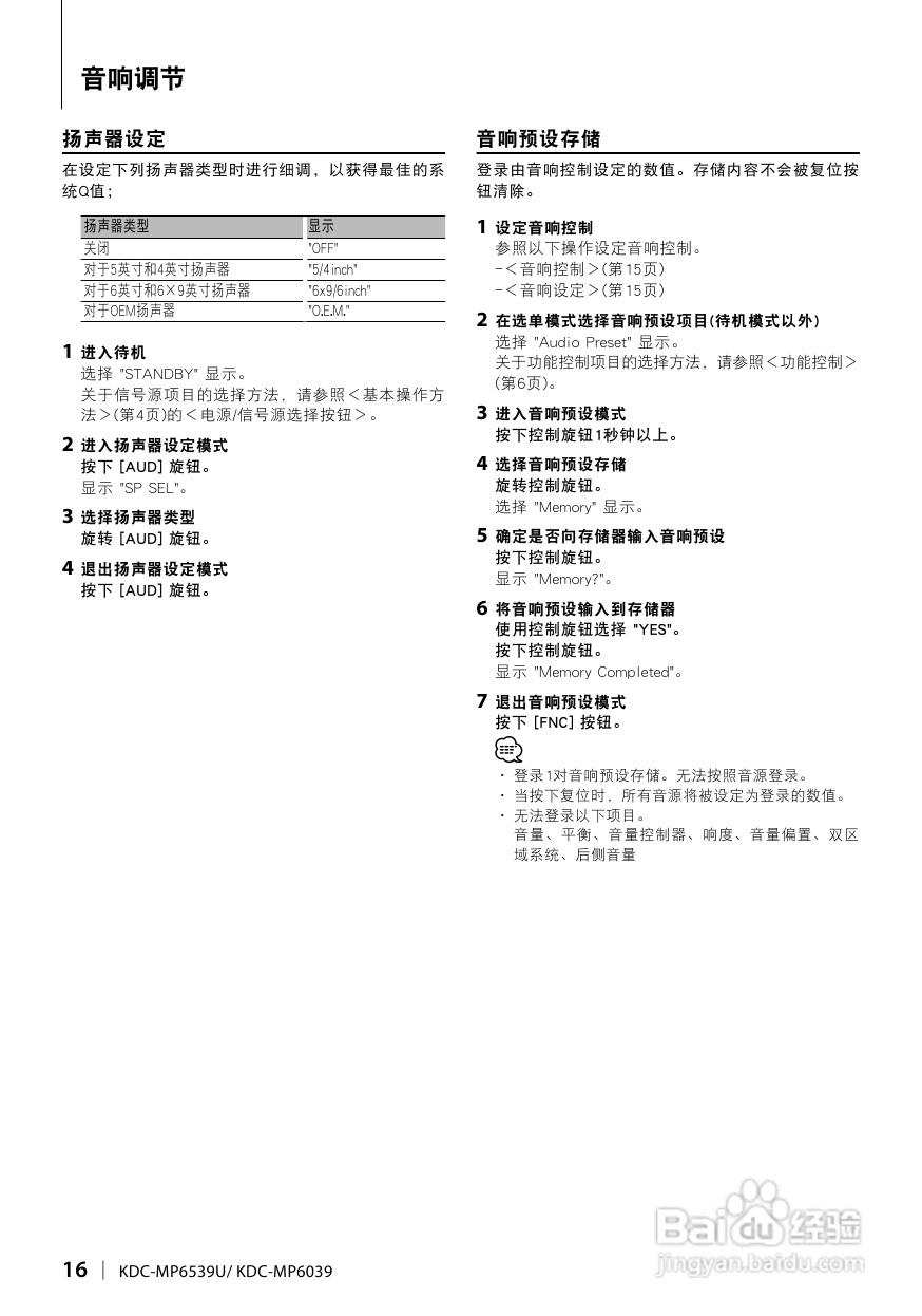 KENWOOD KDC-MP6539U/6039 CD接收机使用说明书:[1]