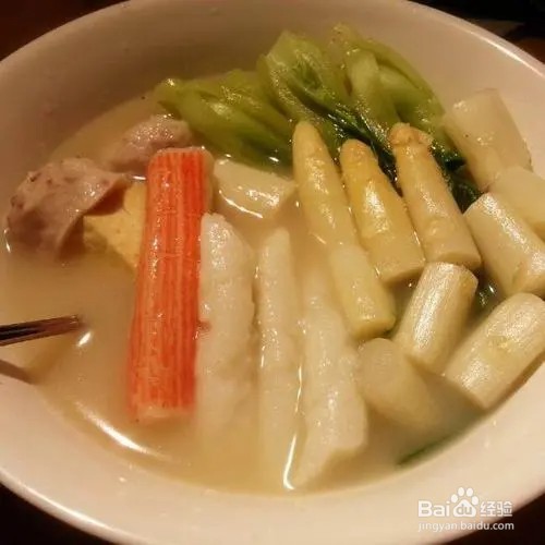 蟹棒年糕青菜汤