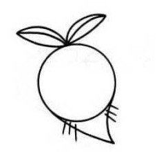 如何快速画一颗白萝卜