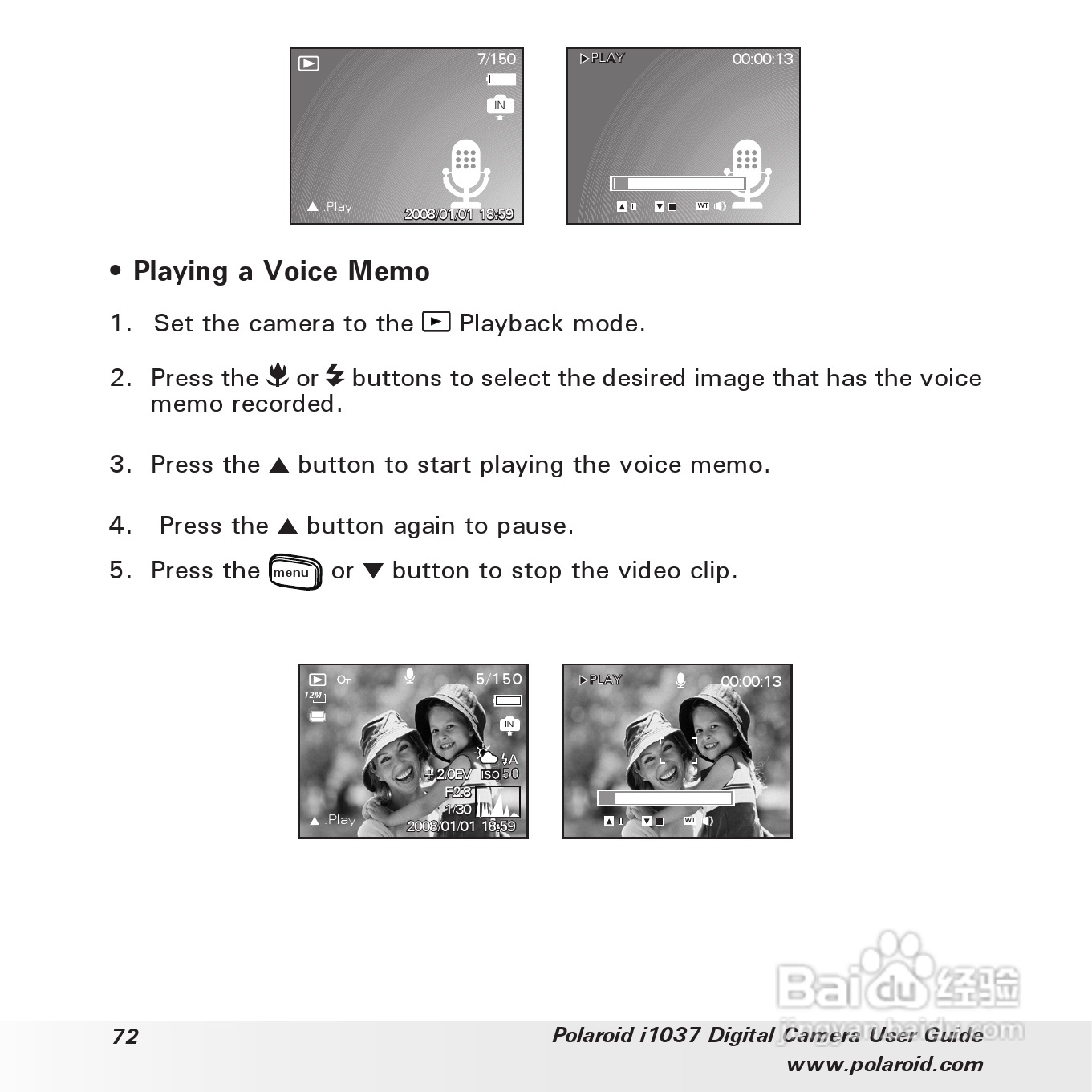 宝丽来Polaroid i1037数码相机使用说明书:[8]