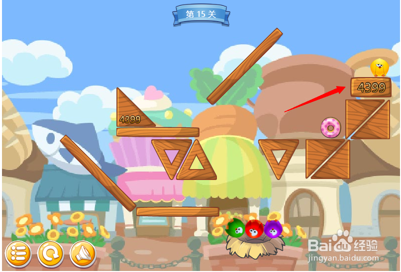 小游戏泡泡鸟历险记第15关