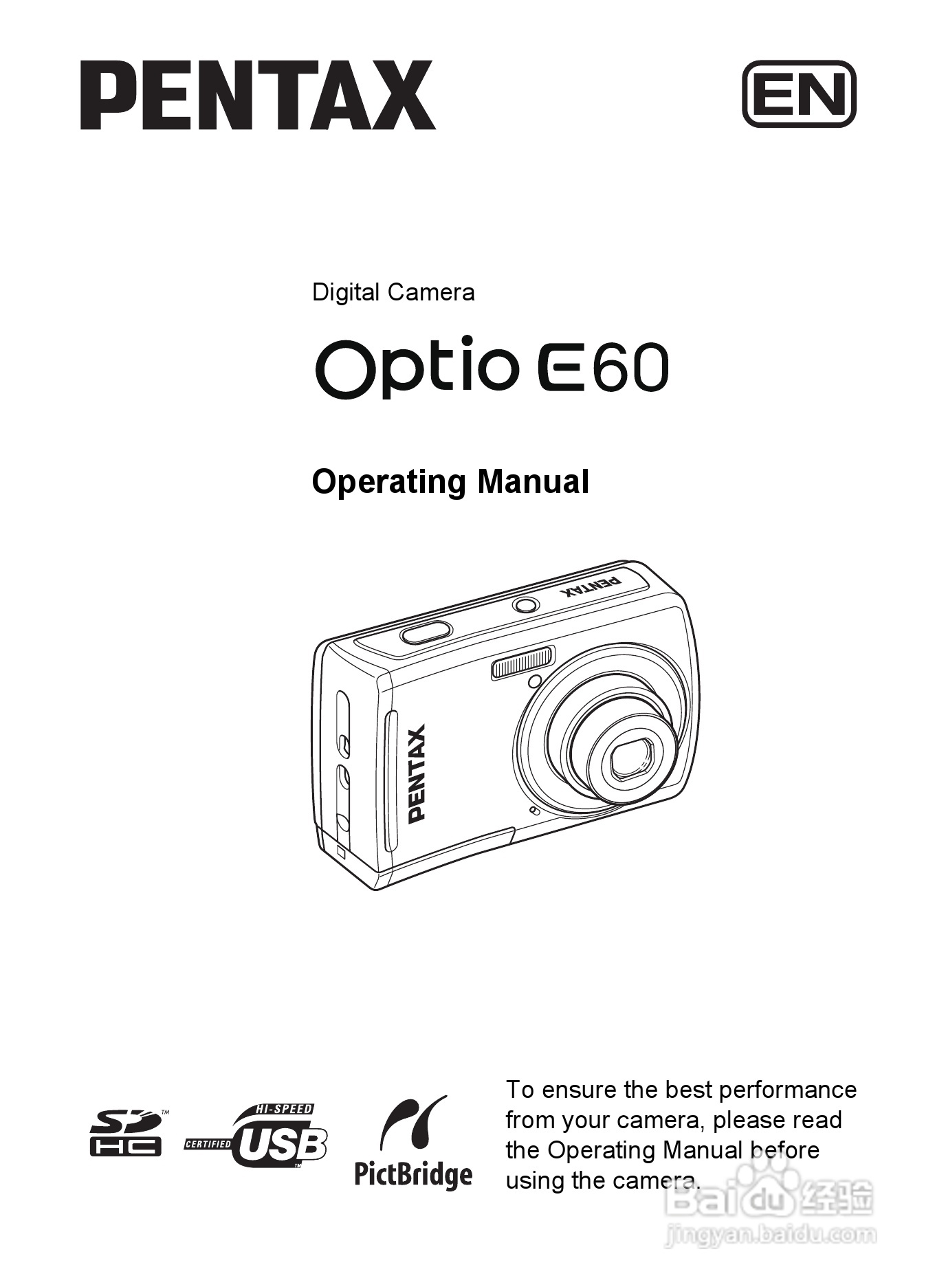 宾得Optio E60数码相机使用说明书:[1]