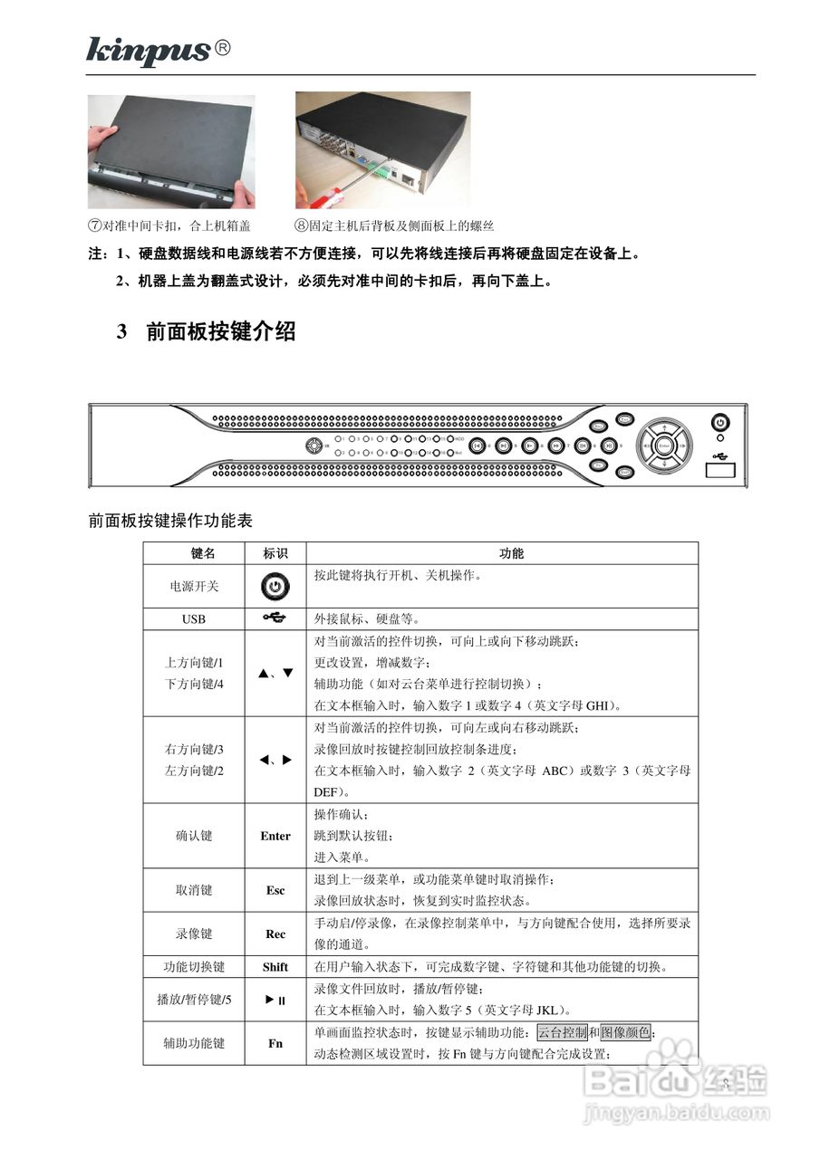 佳镨斯KP-CN11xx系列嵌入式硬盘录像机使用说明书:[1]