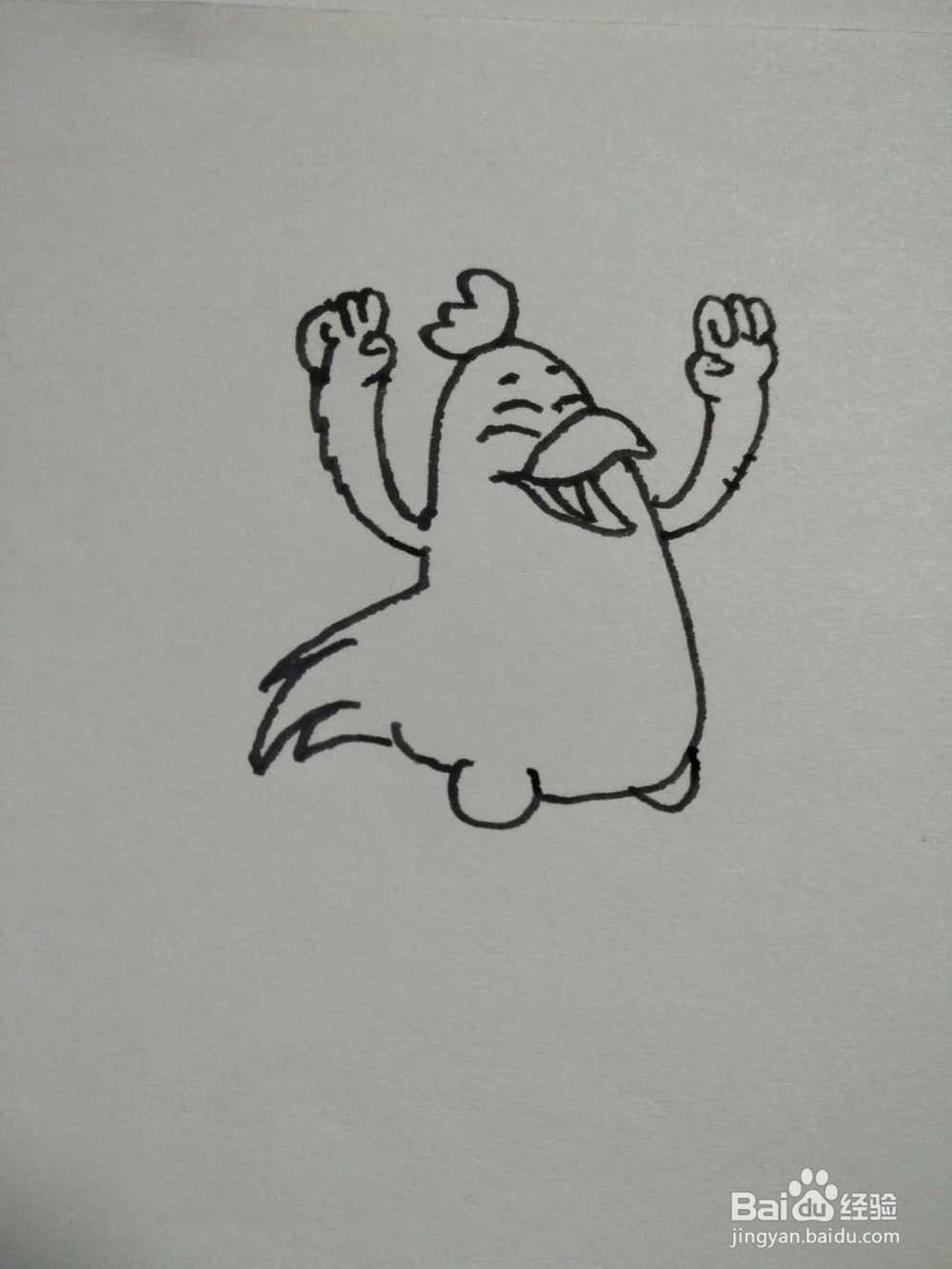母鸡的简笔画法（四）
