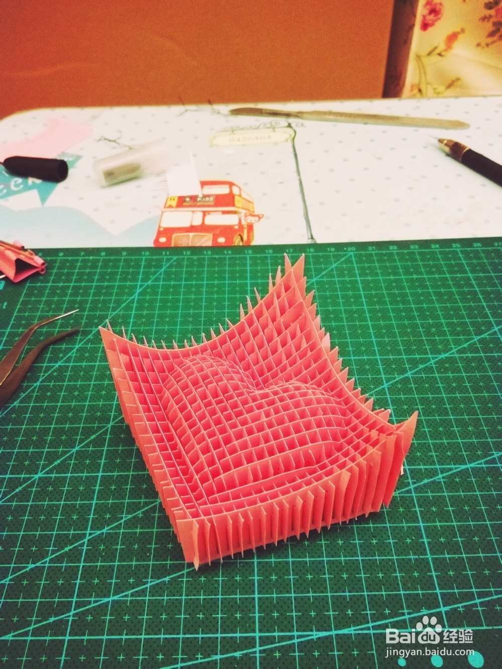 手工DIY纸雕 3D立体爱心