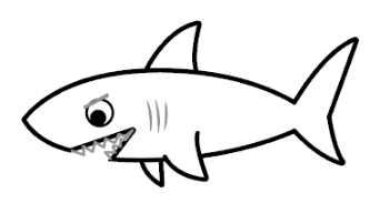 如何画可爱的鲨鱼?