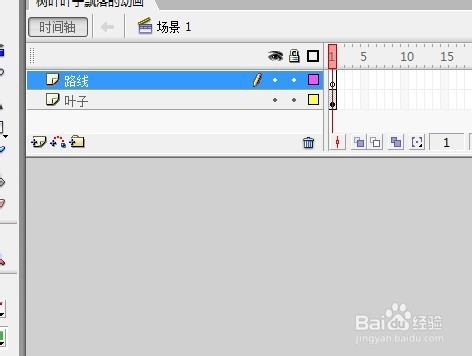 flash引导线只做树叶飘落的效果