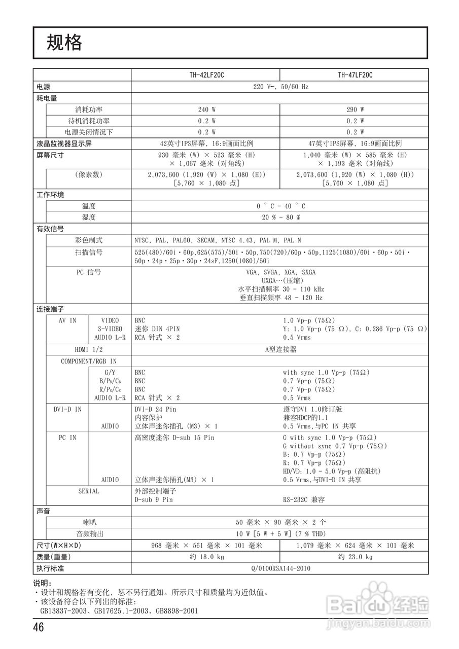 松下TH-42LF20C液晶监视器使用说明书:[5]