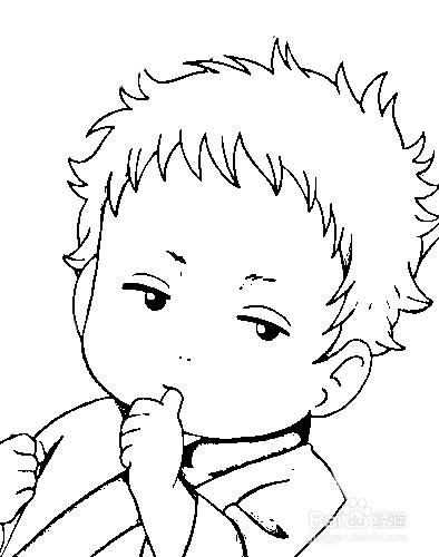 简笔画-如何画Q版人物银魂勘七郎的简笔画