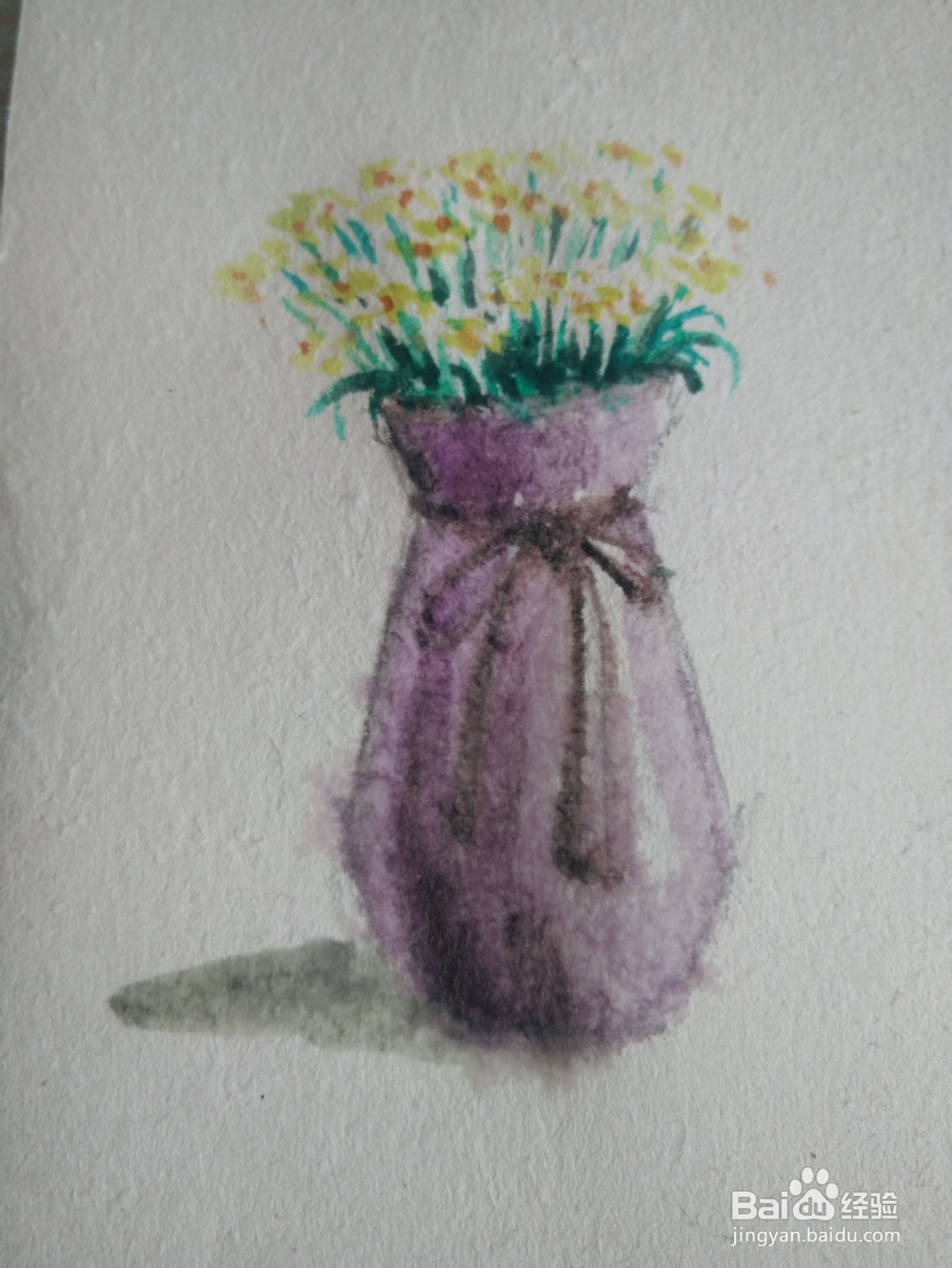 怎么画花瓶水彩绘画过程