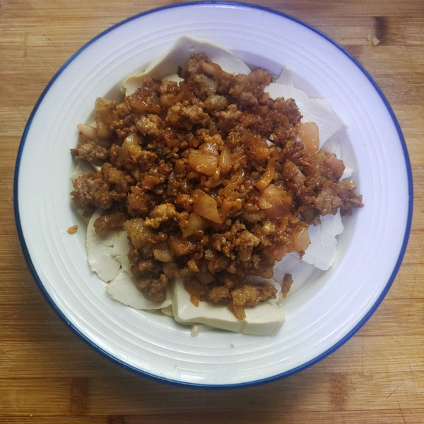 酸萝卜肉末蒸豆腐