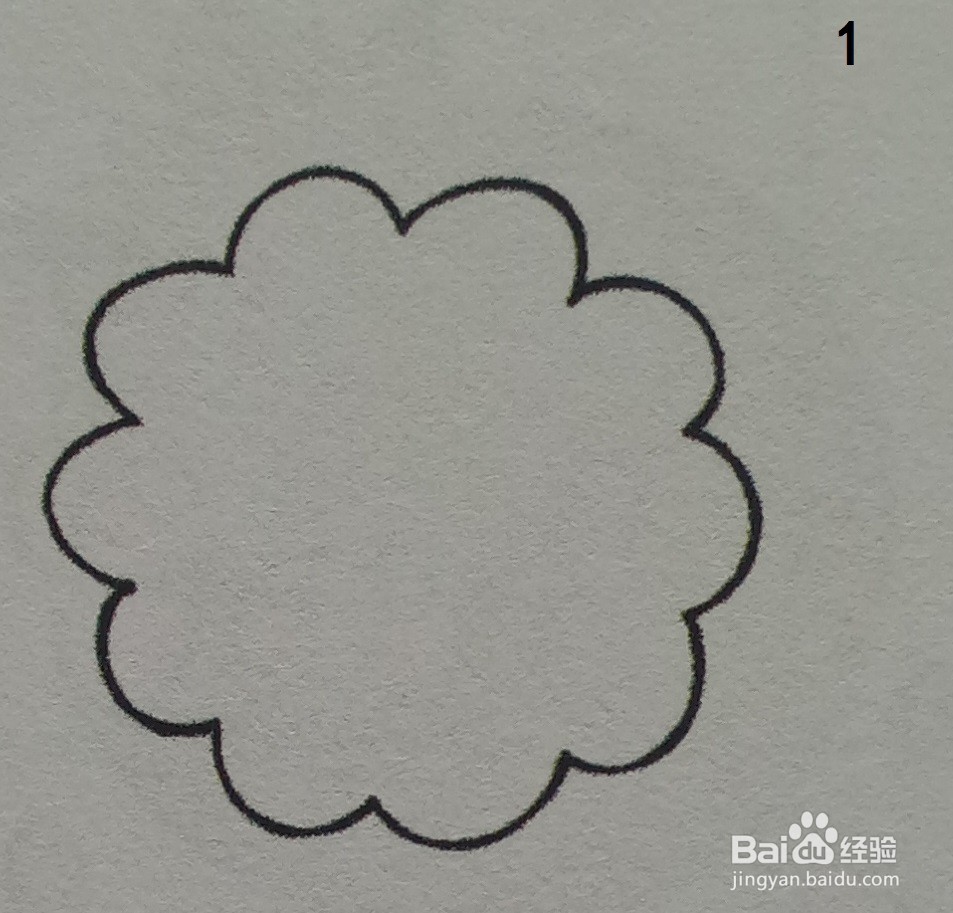 用玫红色绘制桃酥的简笔画（食物篇）