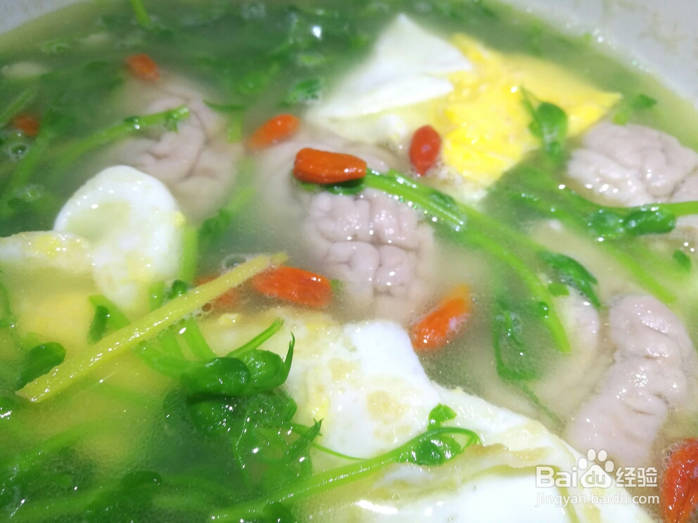 老厨师教你做悦妈鸡蛋豆苗脑花汤