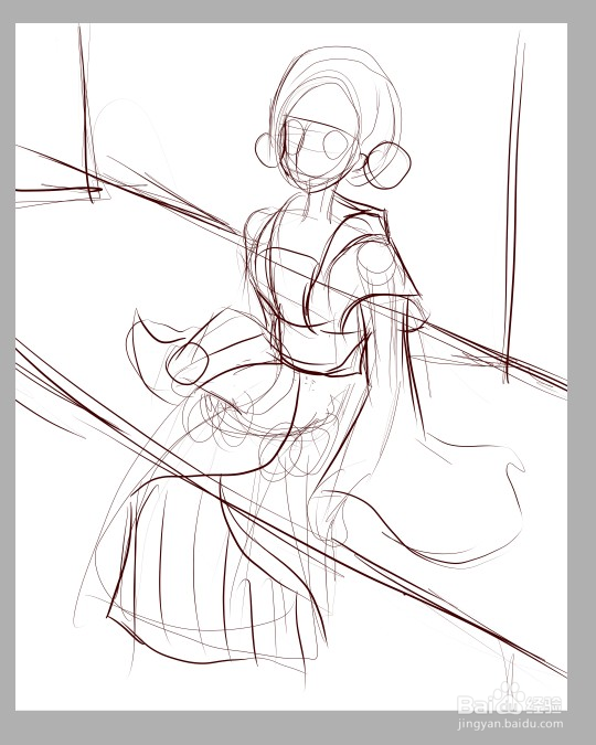 SAI绘画古装全过程 超详细