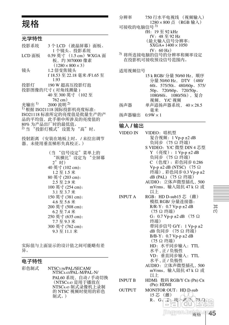 SONY VPL-EW7投影机说明书:[5]