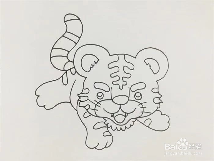 老虎的尾巴怎么画简单图片