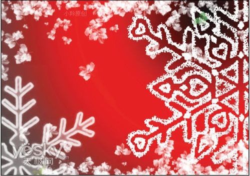 <b>Photoshop制作圣诞贺卡的晶莹雪花背景图案</b>