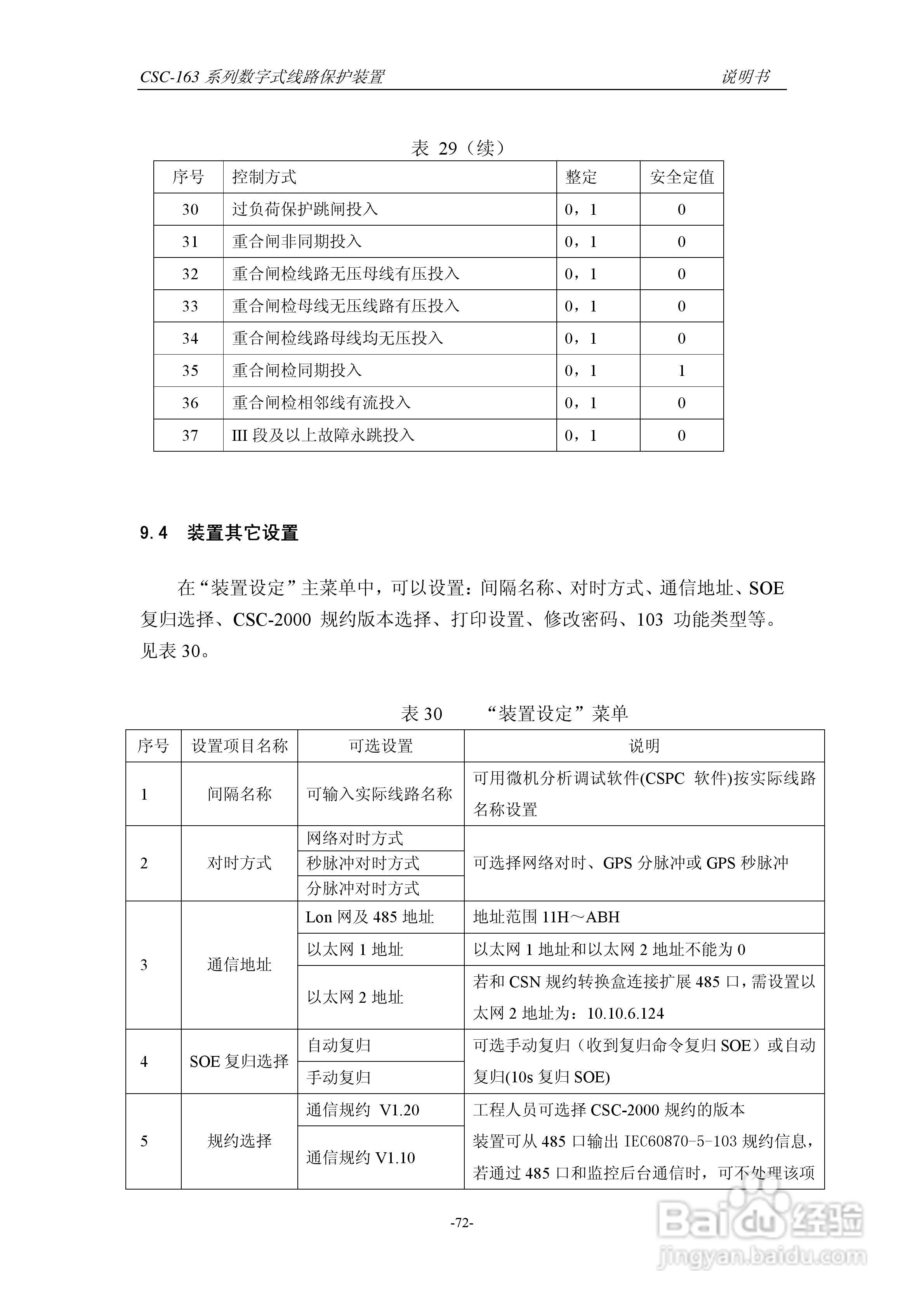 四方CSC-163T数字式线路保护装置说明书:[8]